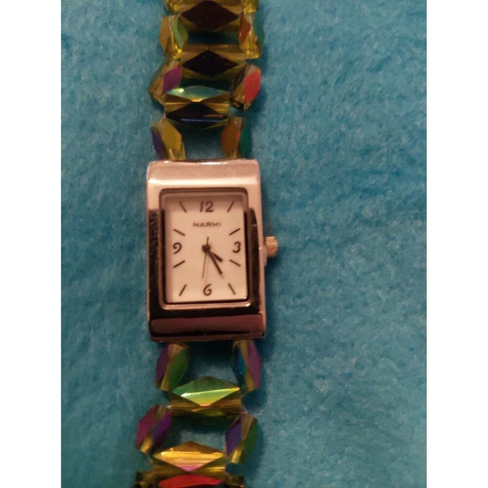 Green Iridescent Beaded NEW NARMI WOMENS WATCH